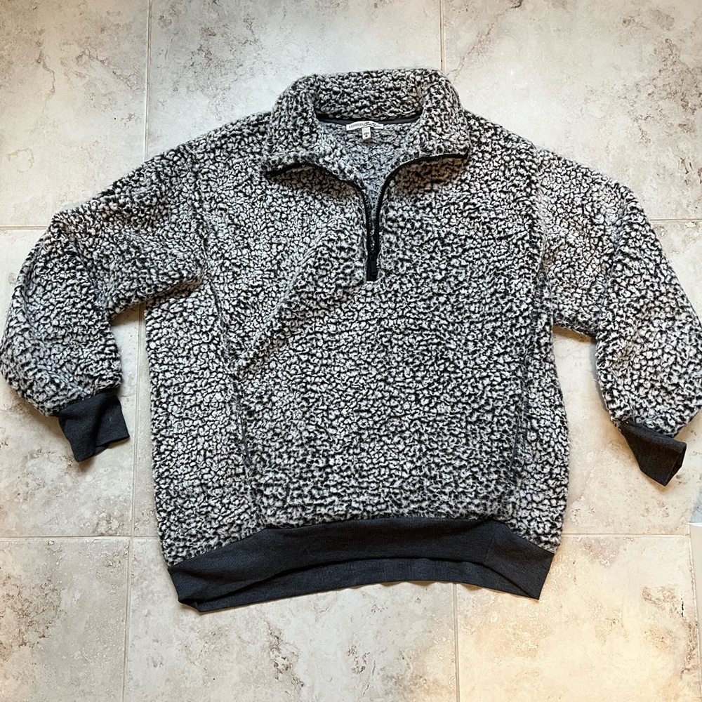 Express sherpa fleece quarter zip hoodie